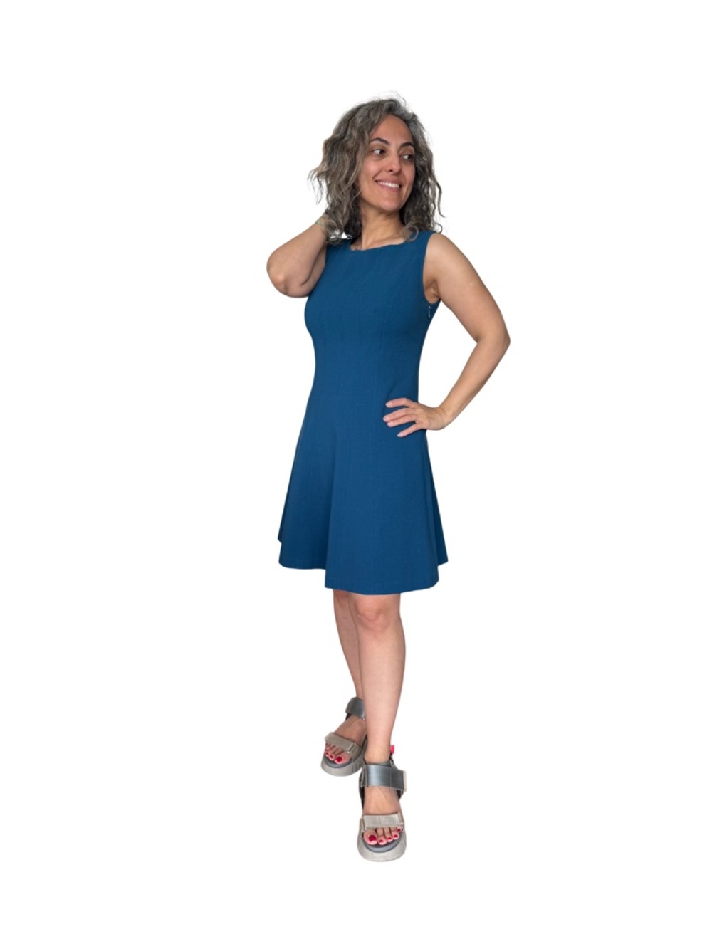 LOFT Blue Sleeveless Fit & Flare Dress | Size 00 Petite